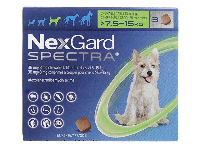 ネクスガードスペクトラ 中型犬用 フィラリア予防及びノミ ダニの駆除 犬用 ペット医薬品個人輸入うさパラ通販