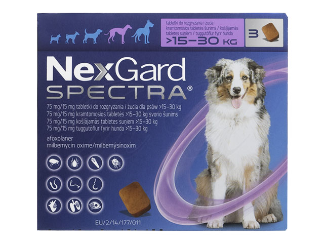 ネクスガードスペクトラ 大型犬用 フィラリア予防及びノミ ダニの駆除 犬用 ペット医薬品個人輸入うさパラ通販