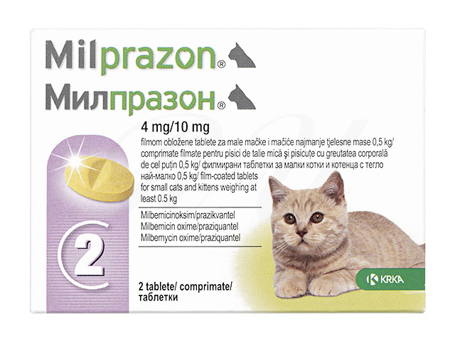 ミルプラゾン小型の猫 子猫用 Milprazon For Small Cats Kittens 0 5 2kg 4mg 10mg フィラリア予防 猫用 ペット医薬品個人輸入うさパラ通販