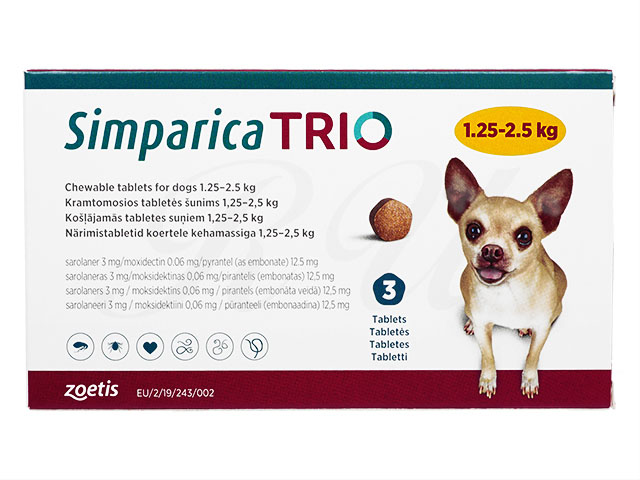 シンパリカ・トリオ～用通販｜フィラリア予防薬｜犬