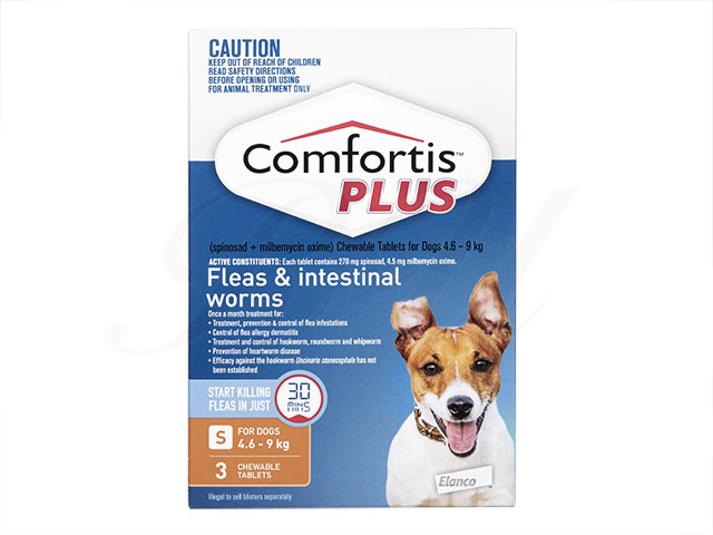 コンフォティスプラス 小型犬用 4 6 9kg フィラリア予防及びノミ ダニの駆除 犬用 ペット医薬品個人輸入うさパラ通販
