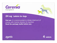 セレニア Cerenia 24mg 制吐剤 下痢 便秘 犬用 ペット医薬品個人輸入うさパラ通販